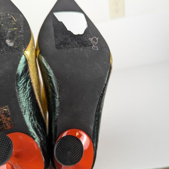 Jeffrey Campbell Metallic Multi Leather Man Eater Over the Knee Boots Size 5.5 - Picture 7 of 9